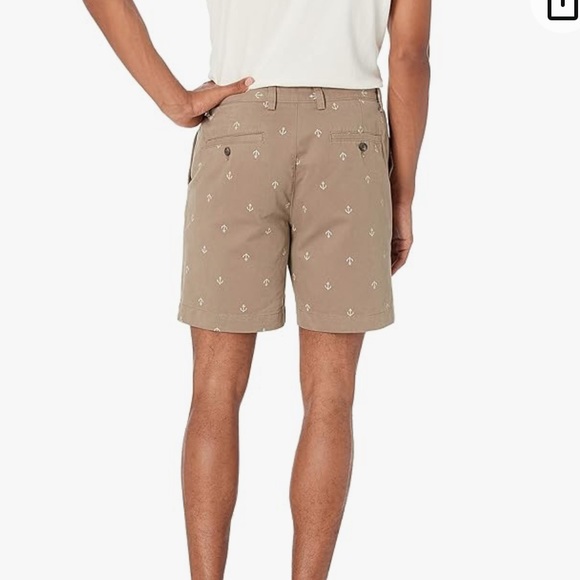 Men’s Khaki Brown Anchor Shorts - Picture 2 of 6